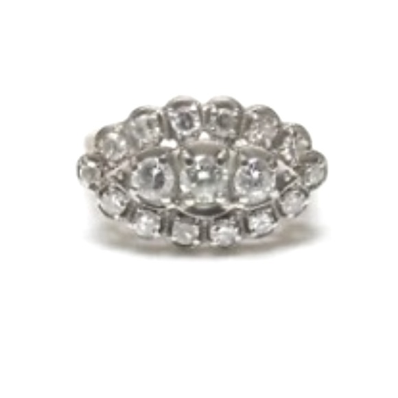 1940s Vintage Approx 1ct Diamond 14kt White and Yellow Gold Ring, Great Conditin - Picture 7 of 8
